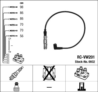 Ккомплект проводов зажигания RCVW201 NGK NTK