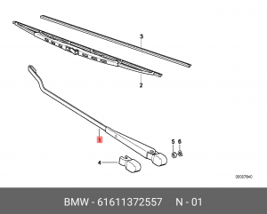 Рычаг стеклоочистителя, система очистки окон 61 61 1 372 557 BMW