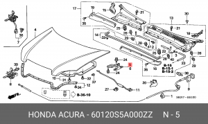 Шарнир, капот 60120S5A000ZZ HONDA
