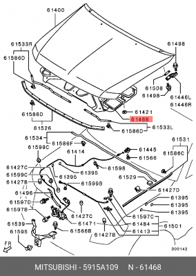 Шумоизоляция капота 5915A109 MITSUBISHI
