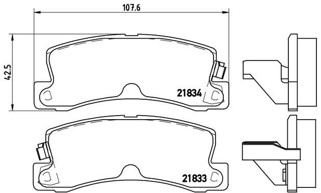 Комплект тормозных колодок, диско P83015 BREMBO