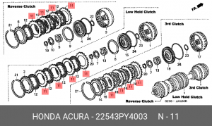 Диск фрикционный АКПП 22543PY4003 HONDA