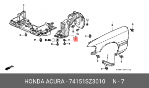 Подкрылок 74151SZ3010 HONDA