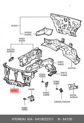 Облицовка передка 6410022311 HYUNDAI KIA