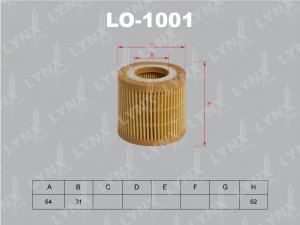Фильтр масляный двигателя LO-1001 LYNXAUTO