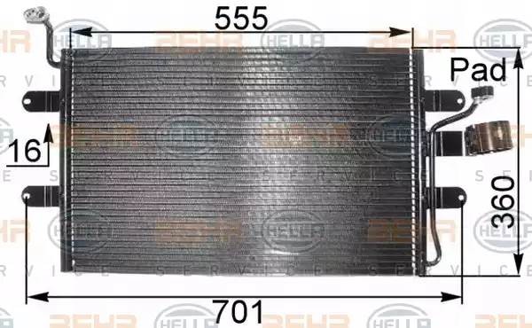 Конденсатор, кондиционер 8FC 351 038-691 HELLA