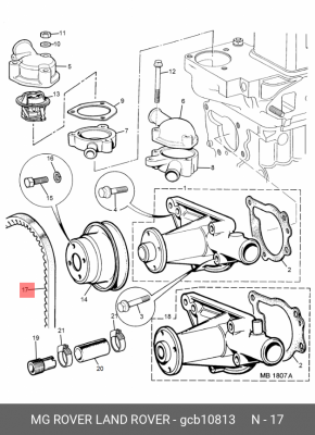 Клиновой ремень GCB10813 MG ROVER LAND ROVER