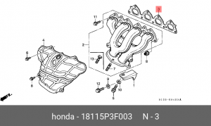 Прокладка, выпускной коллектор 18115-P3F-003 HONDA