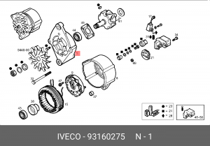 Подшипник со стороны привода, генератор 93160275 IVECO