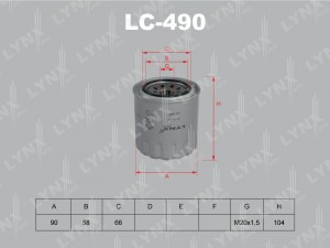 Фильтр масляный двигателя LC-490 LYNXAUTO