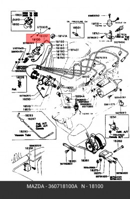 Катушка зажигания 3607-18-100A MAZDA