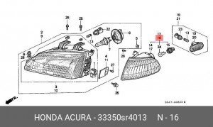 Фонарь указателя поворота 33350SR4013 HONDA