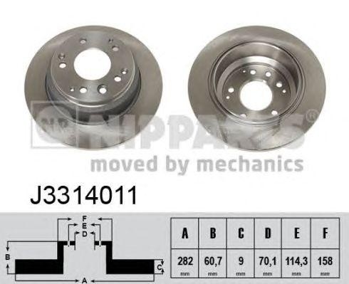 Диск тормозной J3314011 H B JAKOPARTS NIPPARTS