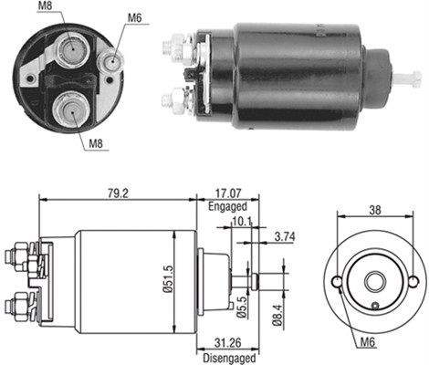 Тяговое реле, стартер 940113050446 MAGNETI MARELLI