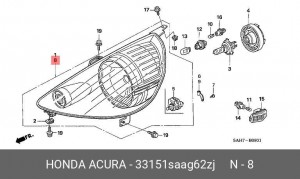 Фара головного света 33151SAAG62ZJ HONDA