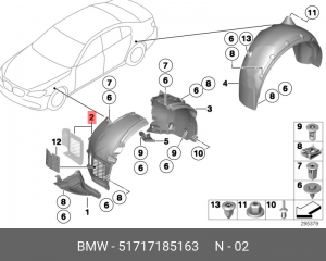 Подкрылок 51 71 7 185 163 BMW