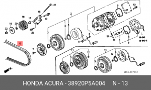 Поликлиновой ремень 38920-P5A-004 HONDA