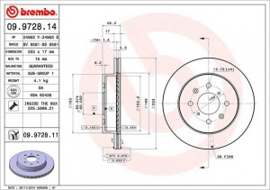 Тормозной диск 09.9728.14 BREMBO