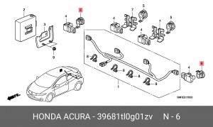 Держатель датчика парковки 39681TL0G01ZV HONDA