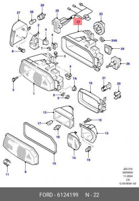 Корпус, основная фара 6 124 199 FORD
