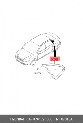 Стекло двери 878102H000 HYUNDAI KIA