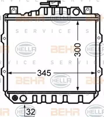Радиатор, охлаждение двигател 8MK 376 726-541 HELLA