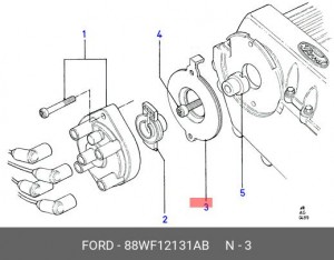 Пылезащитный колпак, распределитель колпак 88WF12131AB FORD