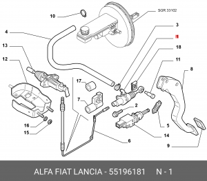 Цилиндр сцепления главный 55196181 ALFA FIAT LANCIA