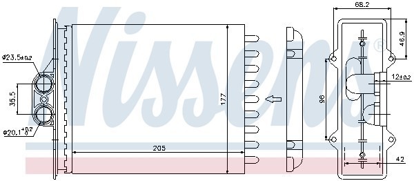 Теплообменник, отопление салона 72657 NISSENS