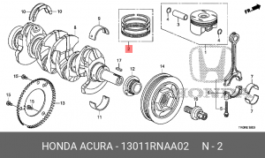 Кольца поршневые (комплект) 13011-RNA-A02 HONDA
