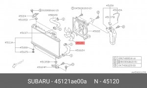 Вентилятор, охлаждение двигателя 45121AE00A SUBARU