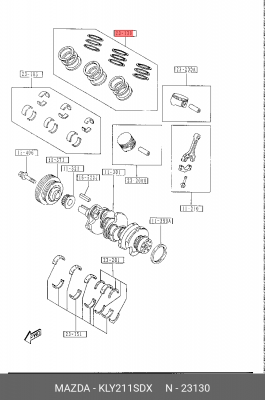 Кольца поршневые KLY2-11-SDX MAZDA