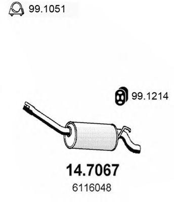 Глушитель выхлопных газов конечный 147067 ASSO