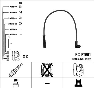 Ккомплект проводов зажигания RCFT601 NGK NTK