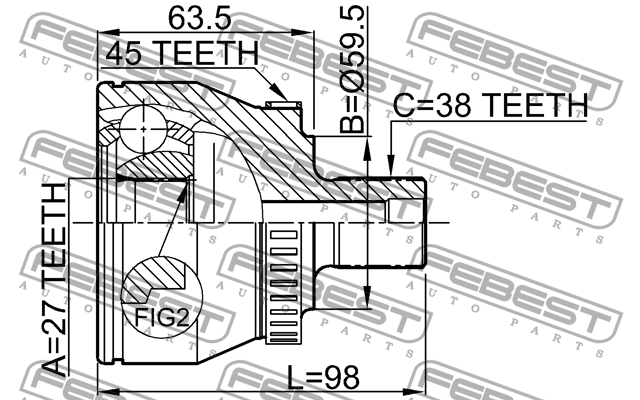 ШРУС 1710-011A45 FEBEST