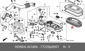 Воздушный фильтр 17220PT0T01 HONDA