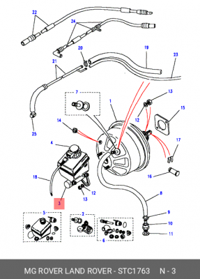 Главный тормозной цилиндр STC1763 LAND ROVER