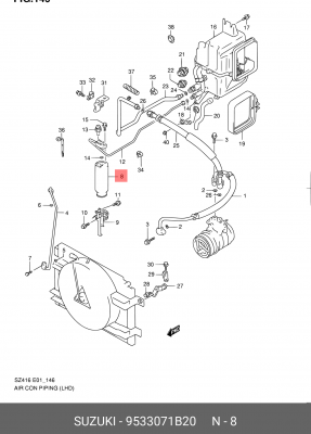 Осушитель, кондиционер 95330-71B20 SUZUKI