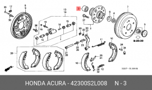 Комплект подшипника ступицы колеса 42300S2L008 HONDA