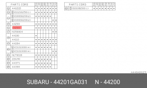 Средний глушитель выхлопных газов 44201GA031 SUBARU