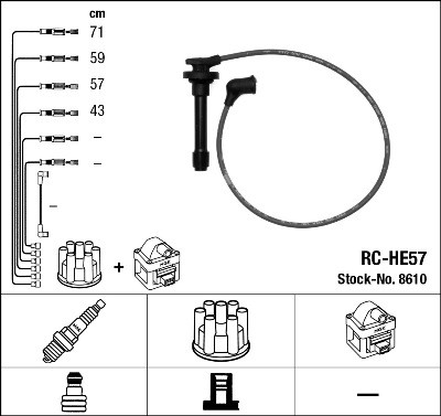 Ккомплект проводов зажигания RCHE57 NGK NTK