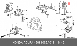 Подушка двигателя 50810S5A013 HONDA