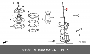 Амортизатор 51605S5AG07 HONDA