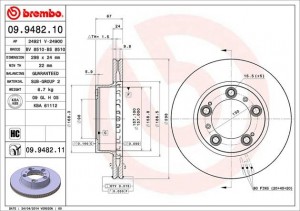 Тормозной диск 09.9482.10 BREMBO