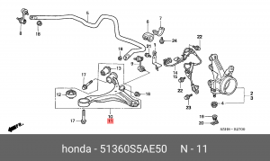 Рычаг независимой подвески колеса, подвеска колеса 51360S5AE50 HONDA