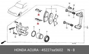 Комплектующие, колодки дискового тормоза 45227SA5602 HONDA