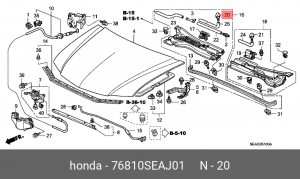 Форсунка стеклоомывателя 76810SEAJ01 HONDA
