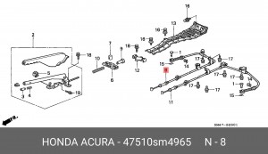 Трос, стояночная тормозная система 47510SM4965 HONDA