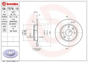 Тормозной диск 08.7378.10 BREMBO