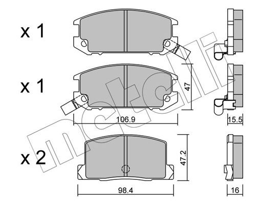 Комплект тормозных колодок, диско 22-0754-0 METELLI